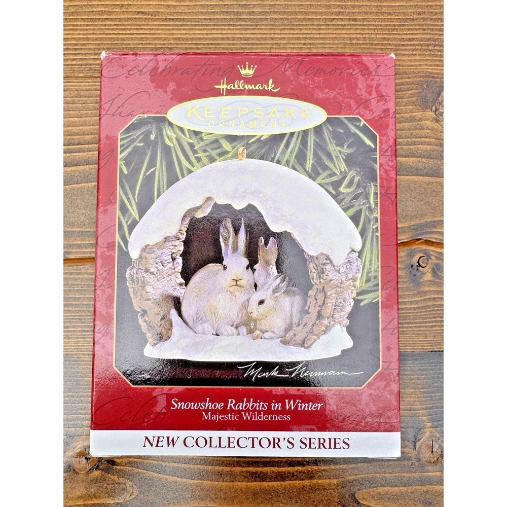 Hallmark 1997 Snowshoe Rabbits In Winter Ornament Majestic Wilderness #1 Series